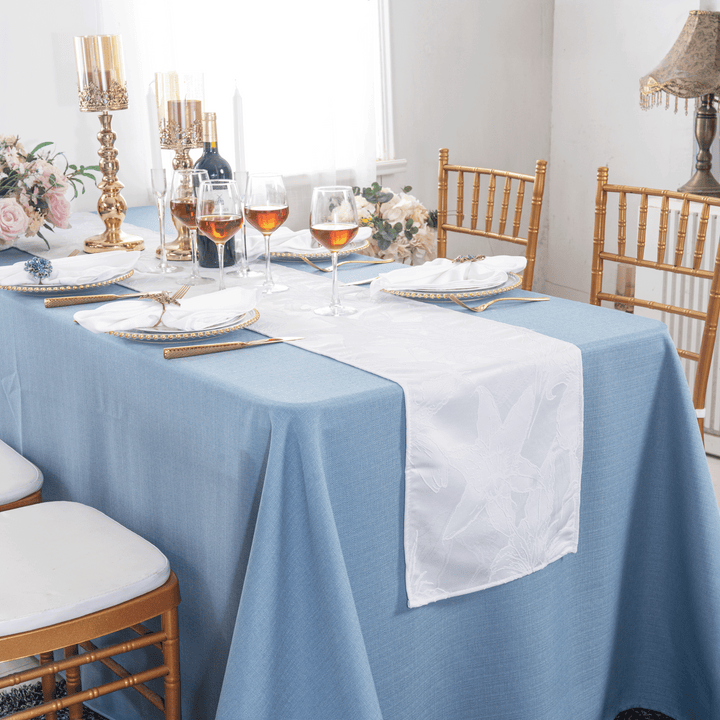 13"x108" Floral Reef Jacquard Polyester Table Runner - White (1pc)