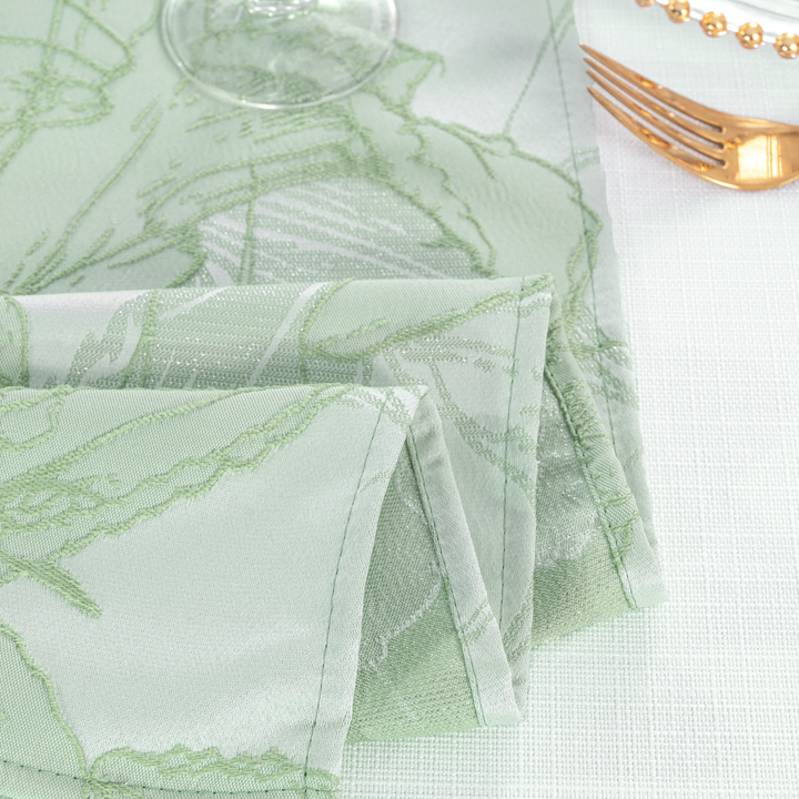 90"x156" Rectangular Floral Reef Jacquard Polyester Tablecloth - Sage Green (1pc)