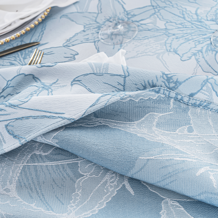 Sample 20"x20" Floral Reef Jacquard Polyester Napkins - Dusty Blue (1pc)