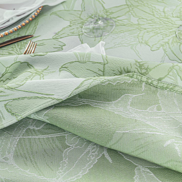 108" Seamless Round Floral Reef Jacquard Polyester Tablecloth - Sage Green (1pc)