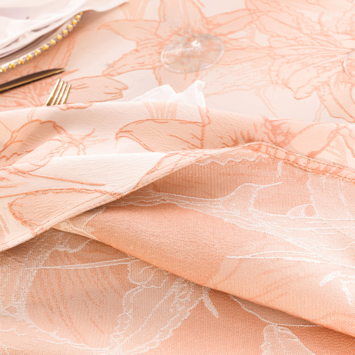 13"x108" Floral Reef Jacquard Polyester Table Runner - Apricot/Peach (1pc)