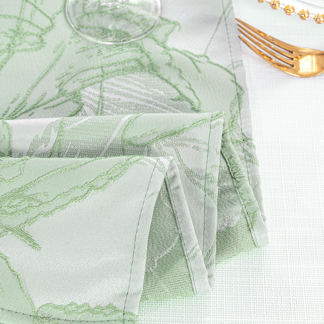 90"x156" Rectangular Floral Reef Jacquard Polyester Tablecloth - Sage Green (1pc)