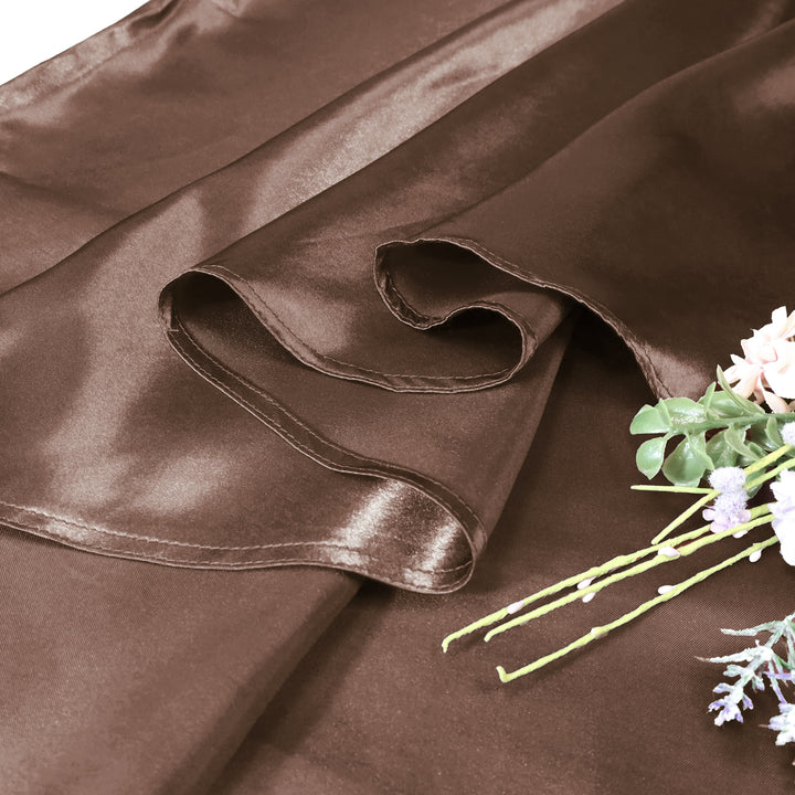 132" Round Heavy Duty Satin Tablecloth - Chocolate (1pc)
