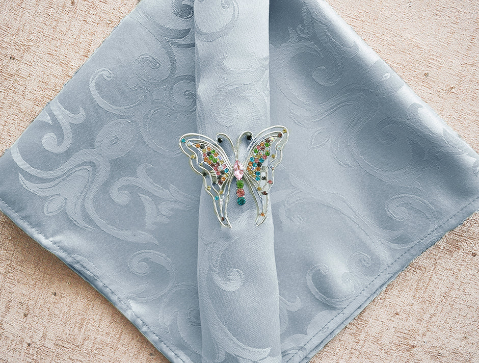 Servilletas de poliéster Jacquard Damasco Versailles Chopin de 20 "x 20" - Blanco (10 piezas/paquete)
