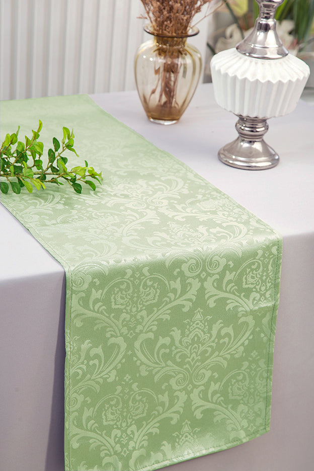 Caminos de mesa de poliéster jacquard damasco floral de 12.0 x 108.0 in – azul tiff/azul aguamarina (1 unidad)