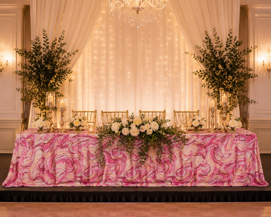 90"x132" Seamless Rectangular Agate Scuba (Wrinkle-Free) (240 GSM) Tablecloth - Pink (1pc)