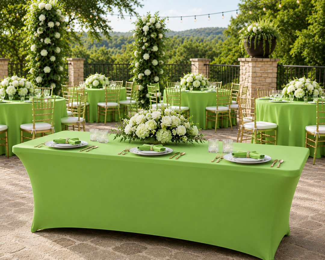 Housse de table rectangulaire en spandex de 8 pi - Vert pomme (1pc)