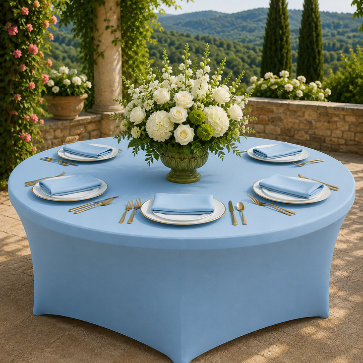 5 Ft Round Spandex Table Cover - Baby Blue (1pc)