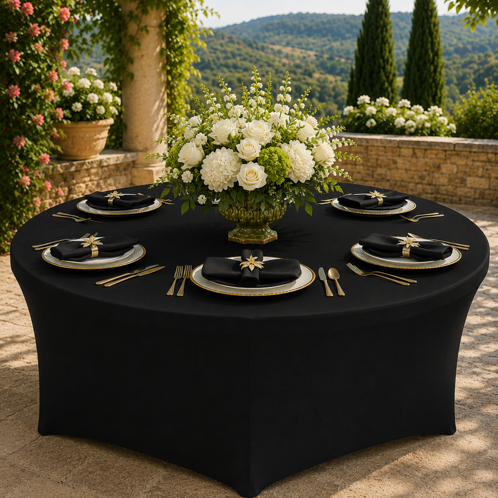 5 Ft Round Spandex Table Cover - Black (1pc)