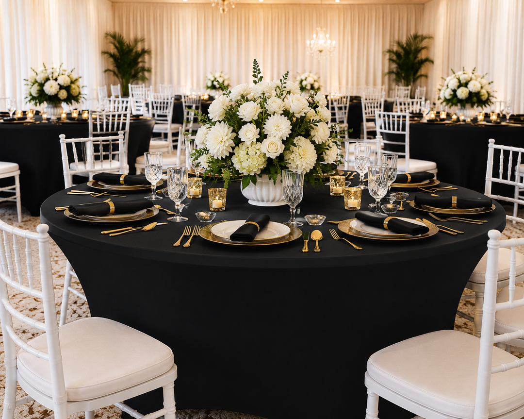 5 Ft Round Spandex Table Cover - Black (1pc)