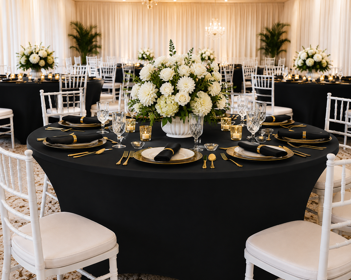 5 Ft Round Spandex Table Cover - Black (1pc)