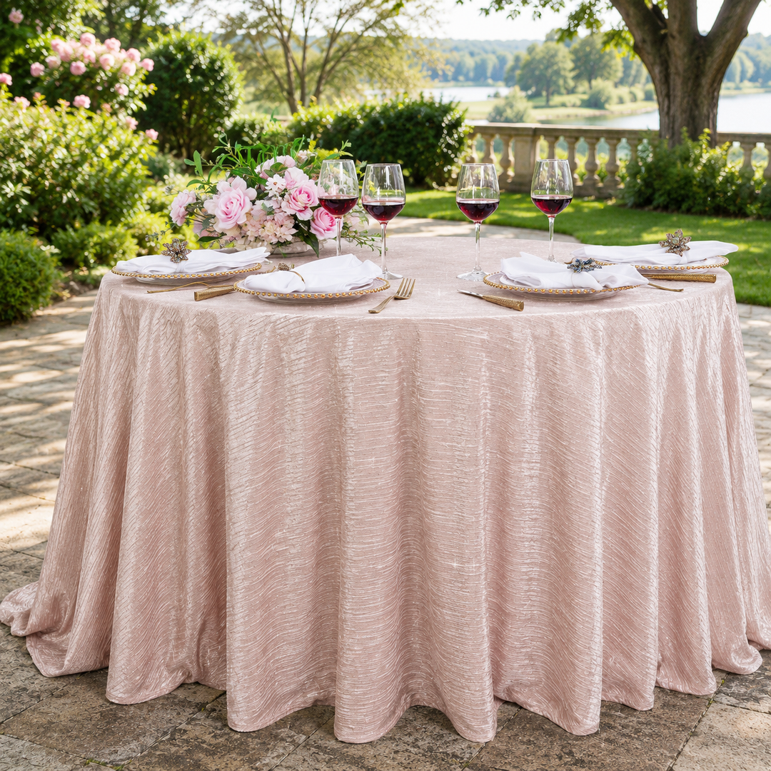 Nappes rondes en taffetas à paillettes de 120" - Rouge (1pc)