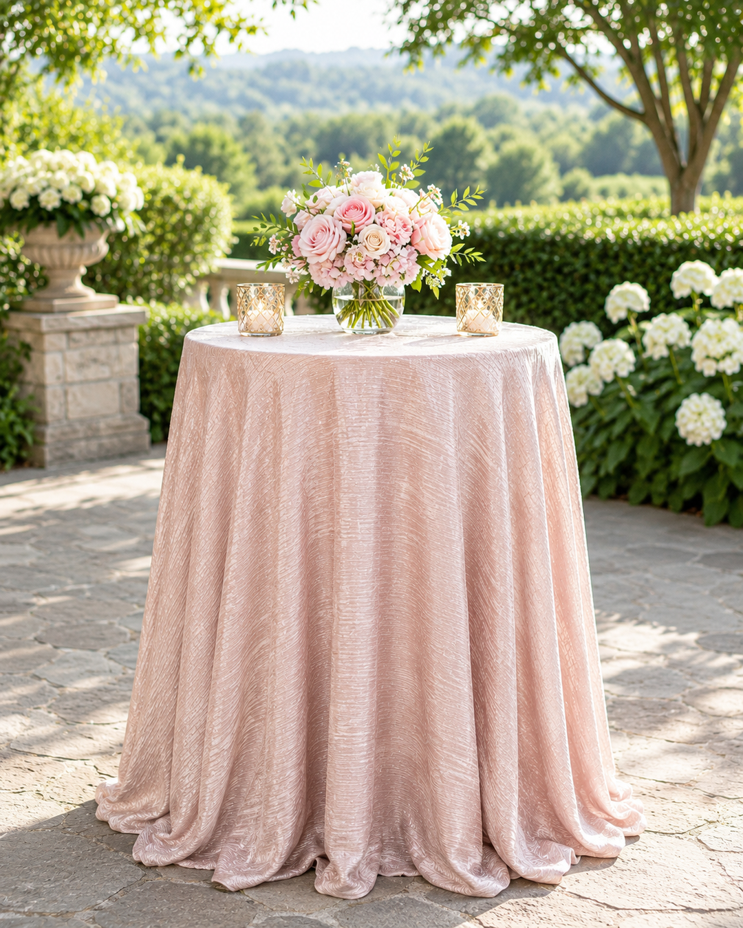 Nappes rondes en taffetas à paillettes de 120" - Rouge (1pc)