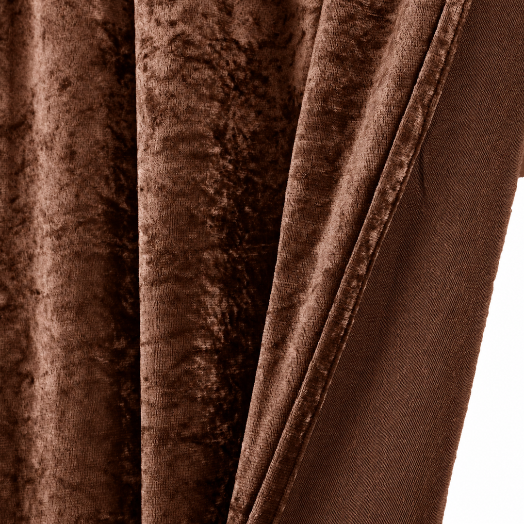 12 ft x 57" Ice Crushed Velvet (200 GSM) Event Backdrop Curtain Drape Panel - Chocolate (1pc)