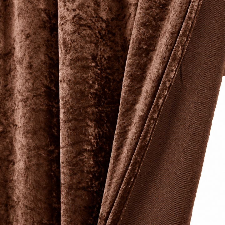 12 ft x 57" Ice Crushed Velvet (200 GSM) Event Backdrop Curtain Drape Panel - Chocolate (1pc)