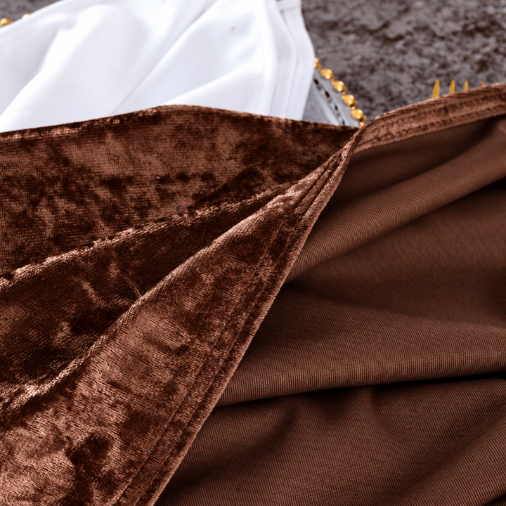 120" Round Ice Crushed Velvet (200 GSM) Tablecloth - Chocolate (1pc)
