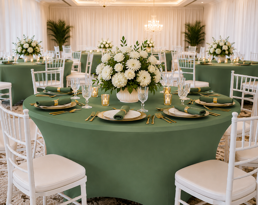 6 Ft Round Spandex Table Cover - Clover Green (1pc)