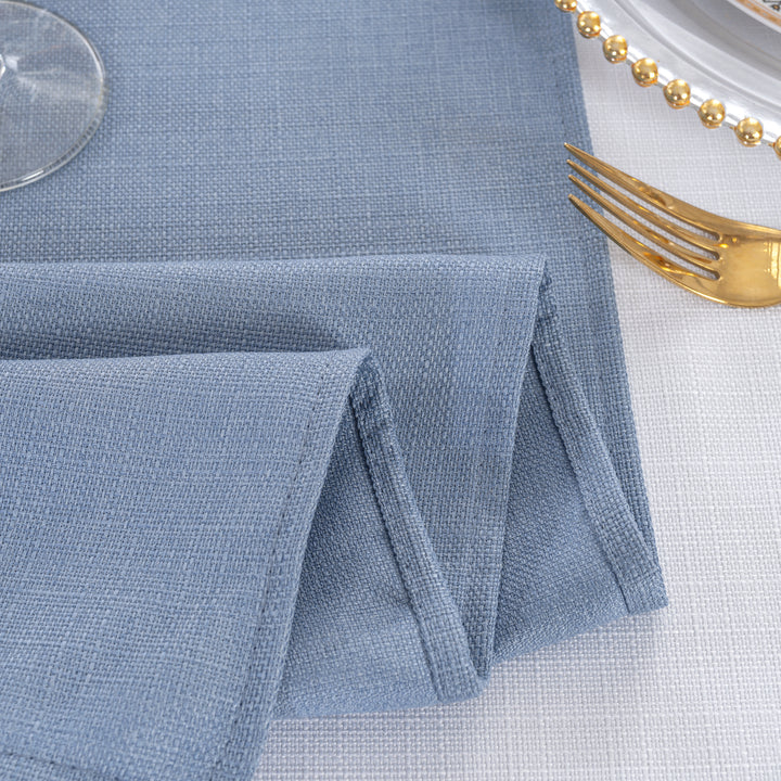 90"x156" Rectangular Rustic Panama Linen Tablecloth - Dusty Blue (1pc)