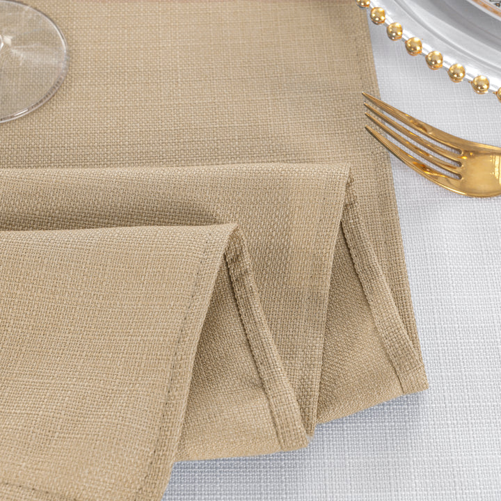 13"x108" Rustic Panama Linen Table Runners - Champagne (1pc)