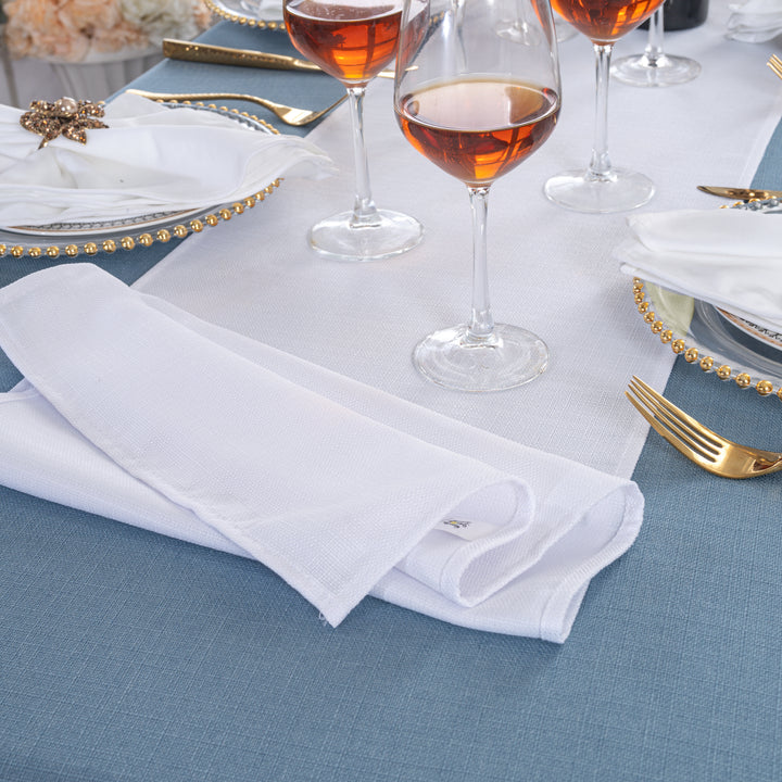 13"x108" Rustic Panama Linen Table Runners - White (1pc)