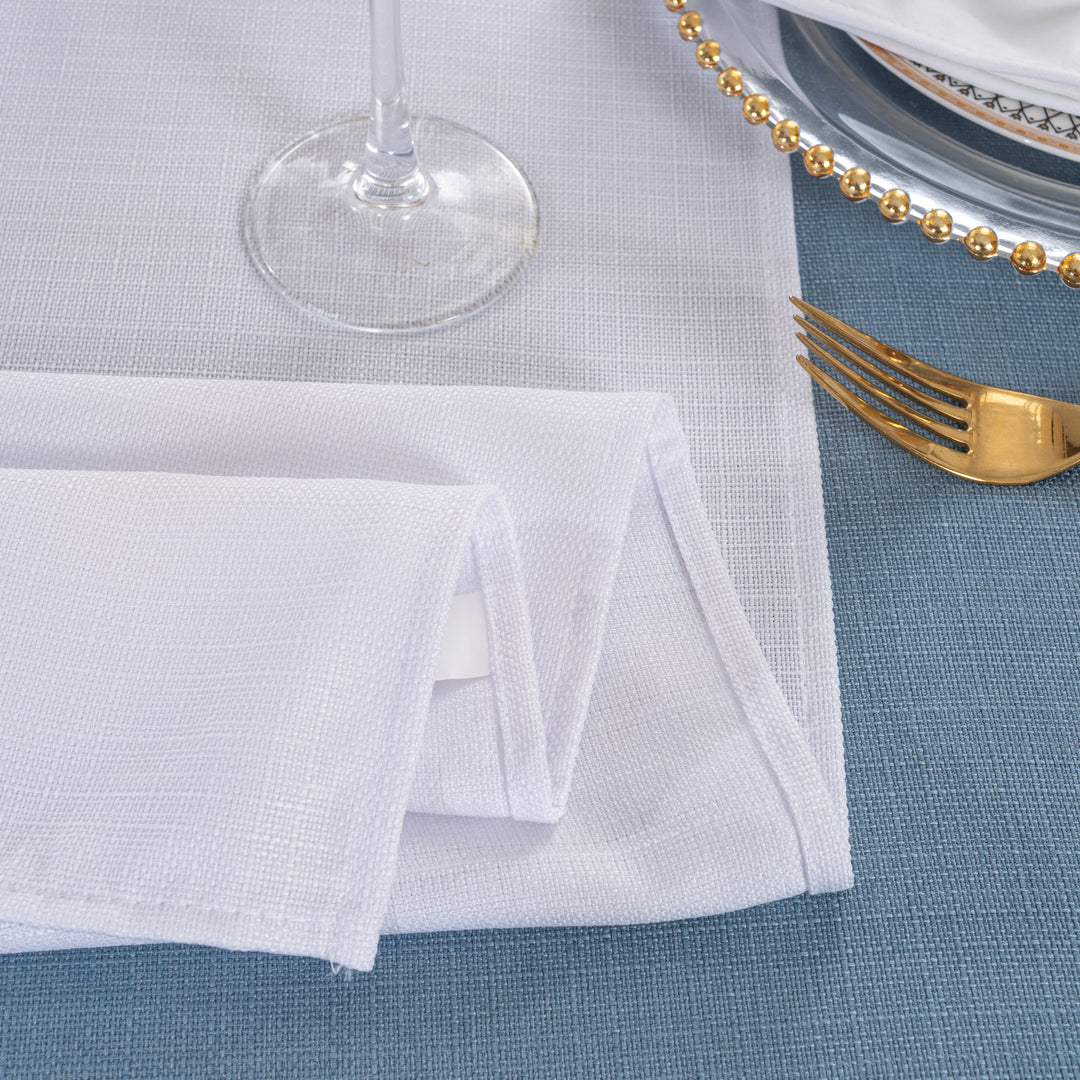 13"x108" Rustic Panama Linen Table Runners - White (1pc)