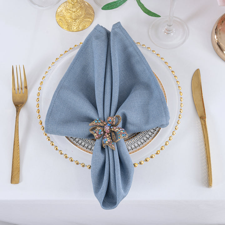 Sample 20"x20" Rustic Panama Linen Napkins - Dusty Blue (1pc)