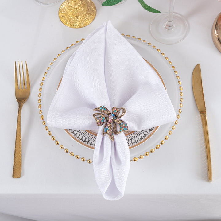 20"x20" Rustic Panama Linen Napkins - White (10pcs/pk)