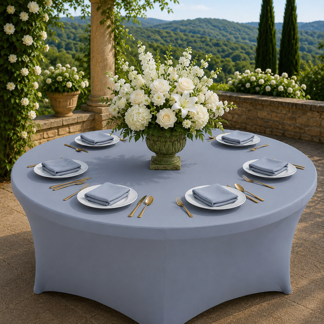 5 Ft Round Spandex Table Cover - Dusty Blue (1pc)