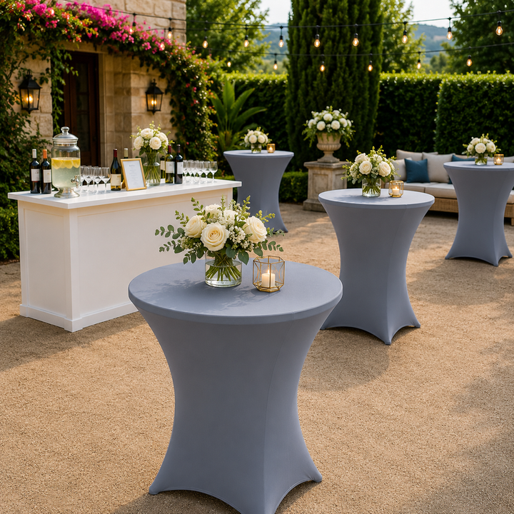 36"x42" Cocktail Spandex Table Cover - Dusty Blue (1pc)
