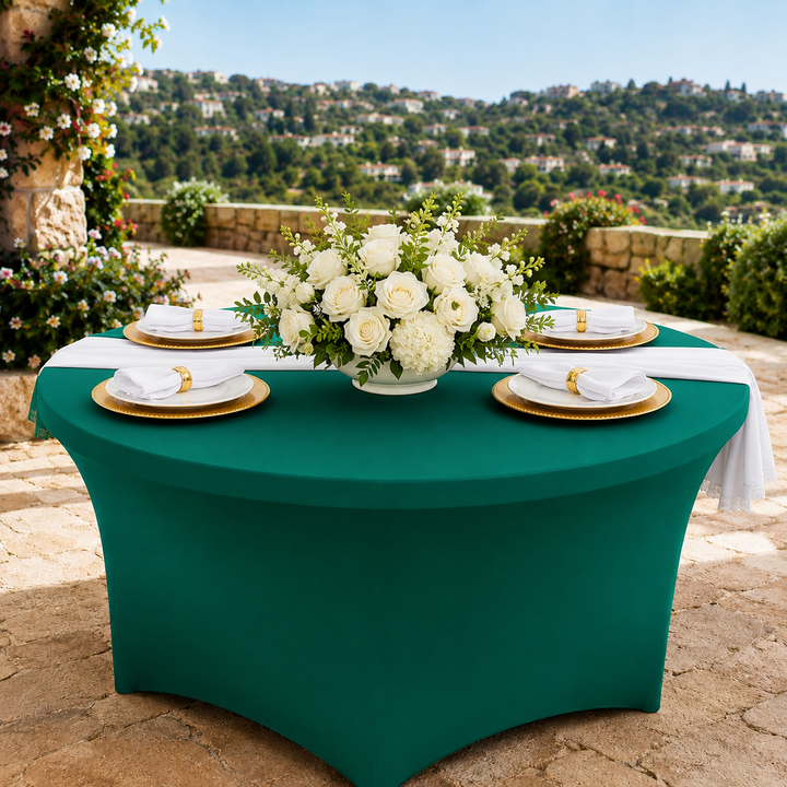 5 Ft Round Spandex Table Cover - Jade (1pc)