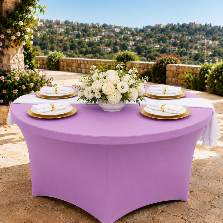 6 Ft Round Spandex Table Cover - Lavender (1pc)