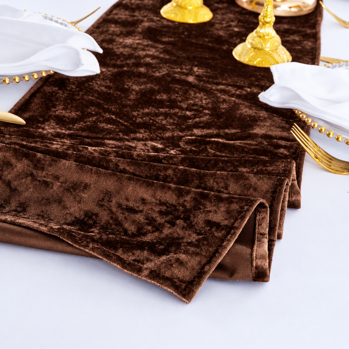 Camino de mesa de terciopelo triturado con hielo de 13 "x 108" - Cobre (1 pieza)