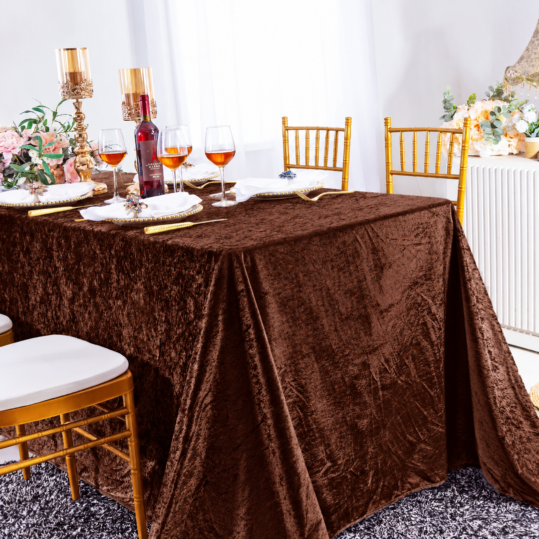 Mantel rectangular de terciopelo triturado con hielo de 90 "x 156" - Cobre (1 pieza)