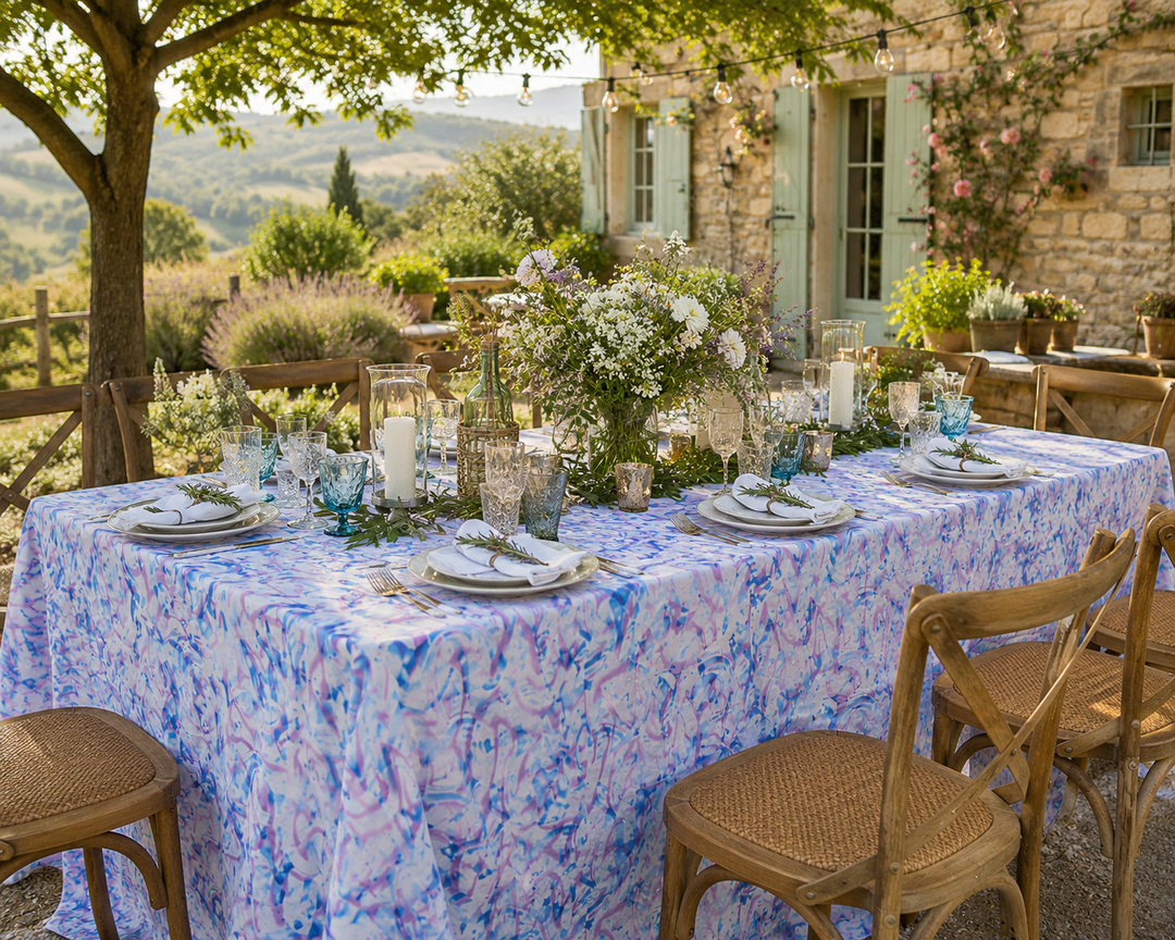 90"x156" Seamless Rectangular Maze Scuba (Wrinkle-Free) (240 GSM) Tablecloth - (1pc)