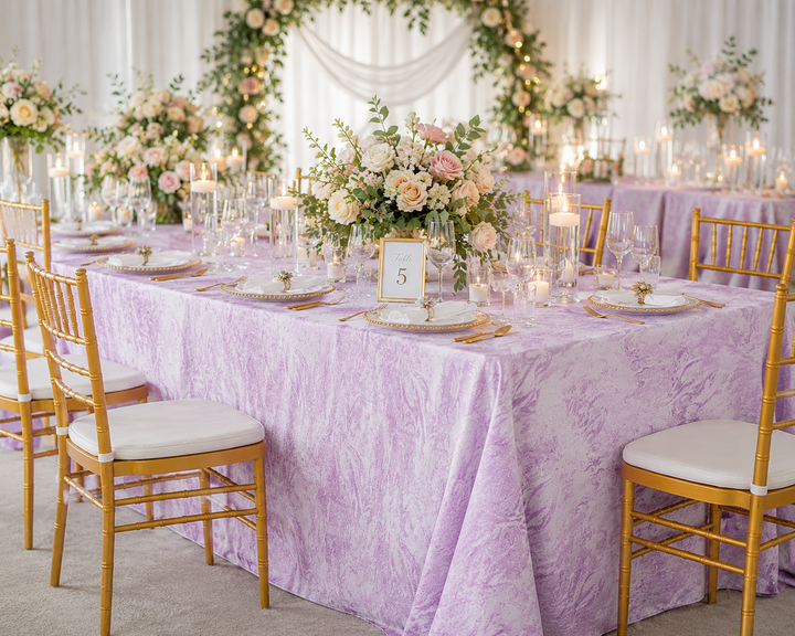 90"x156" Seamless Rectangular Mirage Jacquard Polyester Tablecloth - Lavender (1pc)