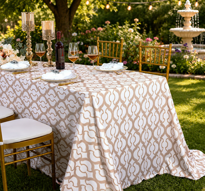 Nappe de plongée Miramar rectangulaire sans couture (sans plis) de 90 "x 156" - Champagne (1 pièce)
