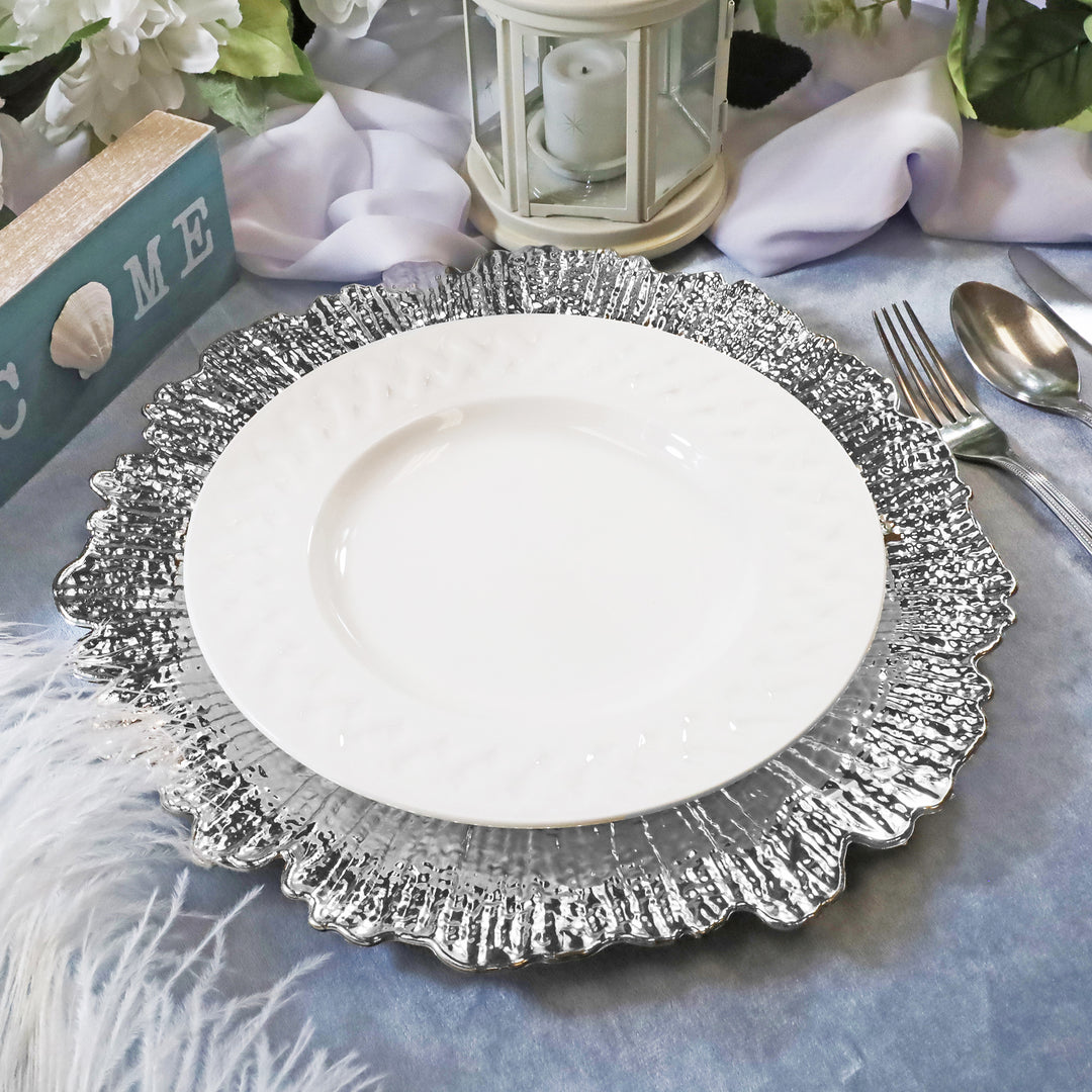 Plastic Gold Charger Plates, 13 Inch Silver Decorative Plates Elegant Round Service Plate For Wedding Decor And Table Place Setting From Imakeweddingprops, $4.04