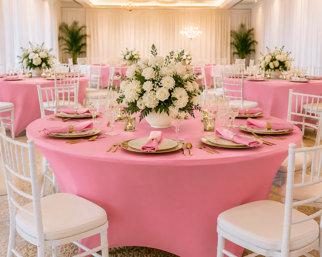 4 Ft Round Spandex Table Cover - Pink (1pc)