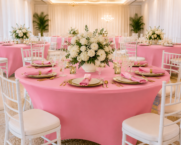 4 Ft Round Spandex Table Cover - Pink (1pc)
