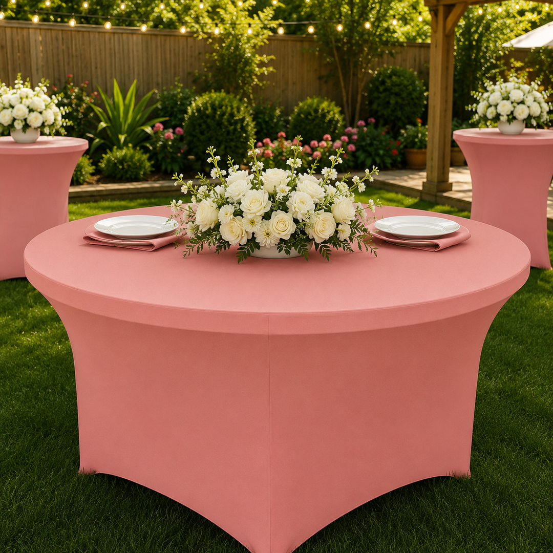 5 Ft Round Spandex Table Cover - Rose Pink (1pc)