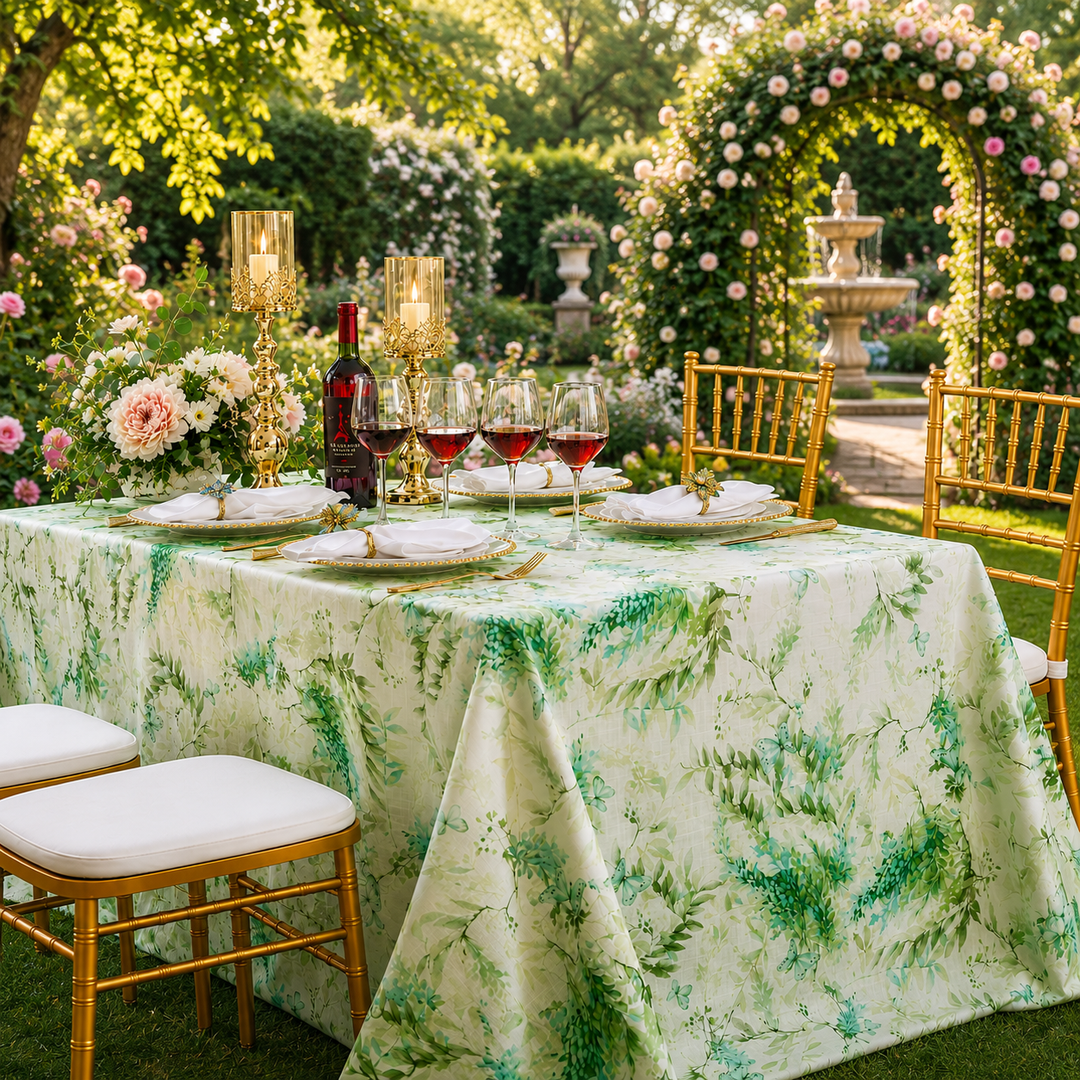 90"x156" Seamless Rectangular Faux Linen Tablecloth - Verdure (1pc)