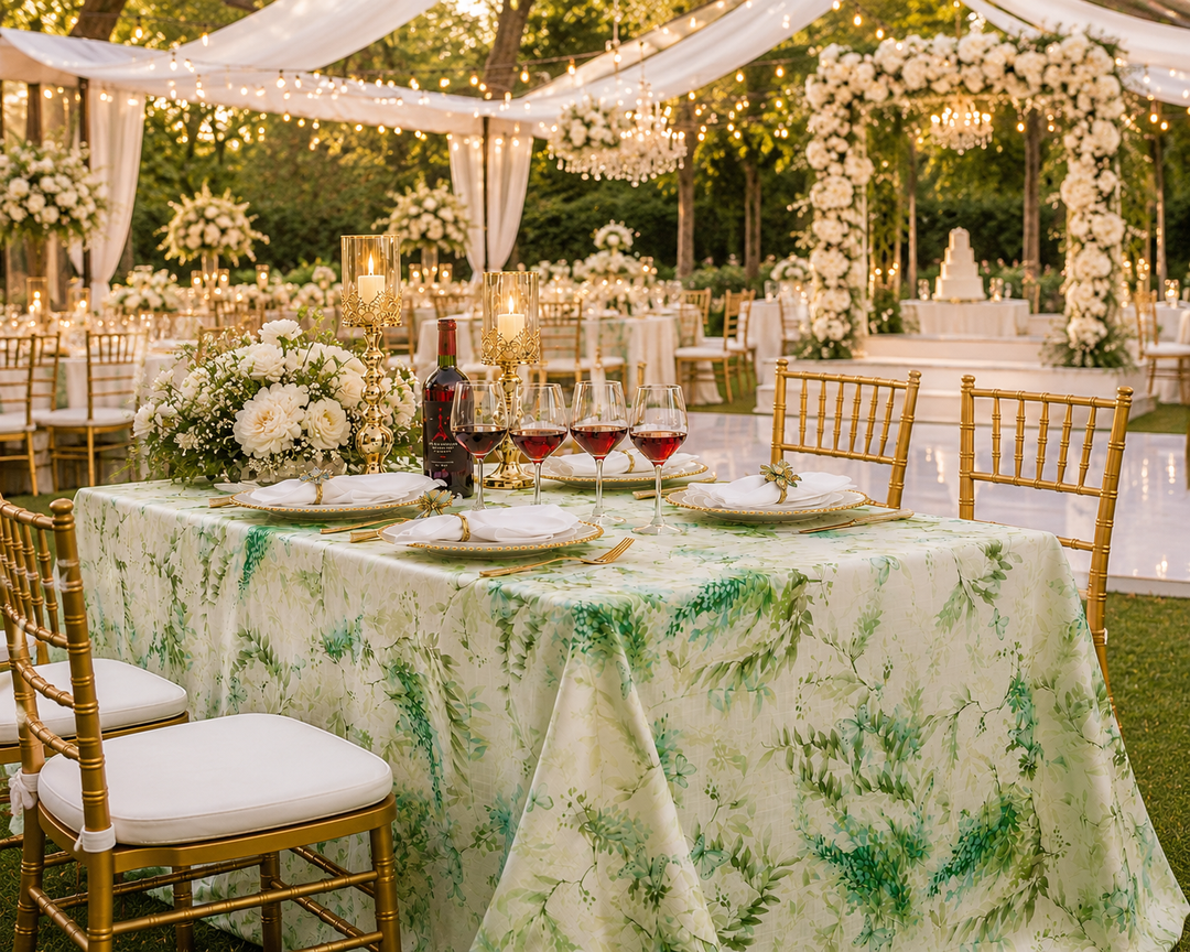 90"x156" Seamless Rectangular Faux Linen Tablecloth - Verdure (1pc)