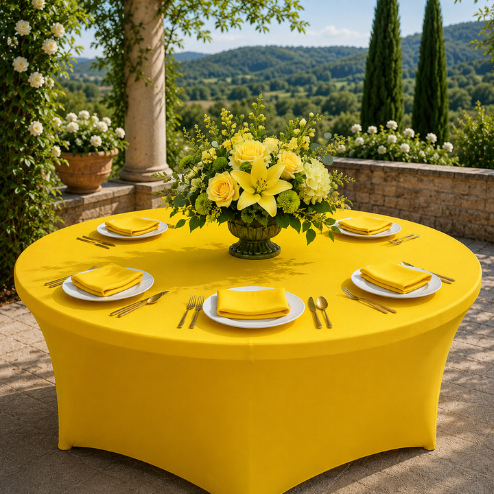 5 Ft Round Spandex Table Cover - Canary Yellow (1pc)