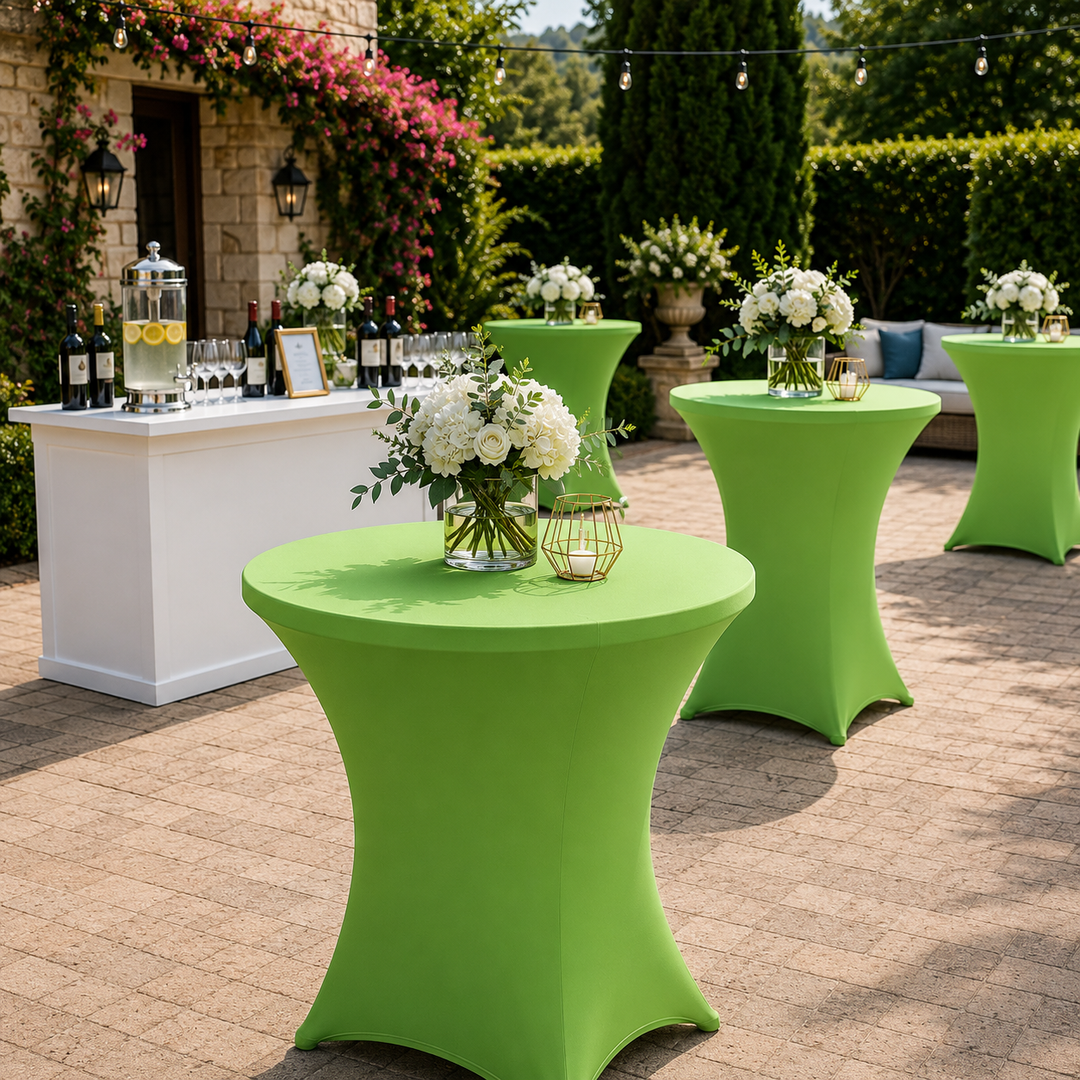 30"x42" Cocktail Spandex Table Cover - Apple Green (1pc)