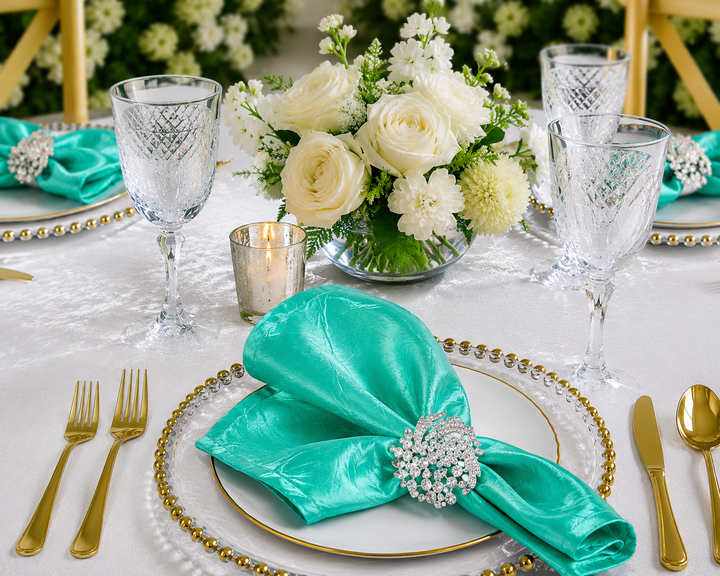 Sample 20"x20" Crushed Taffeta Napkins - Tiff Blue/Aqua Blue (1pc)
