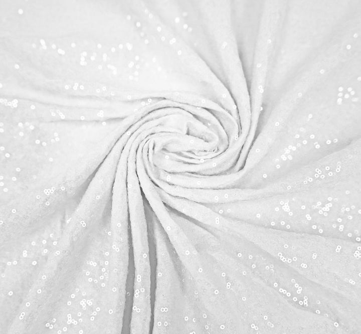 36"x42" Cocktail Sequin Spandex Table Cover - White (1pc)