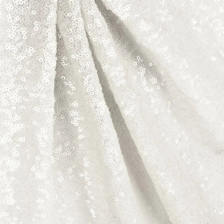 14 ft x 52" Sequin Glitz Net Event Backdrop Curtain Drape Panel - White (1pc)