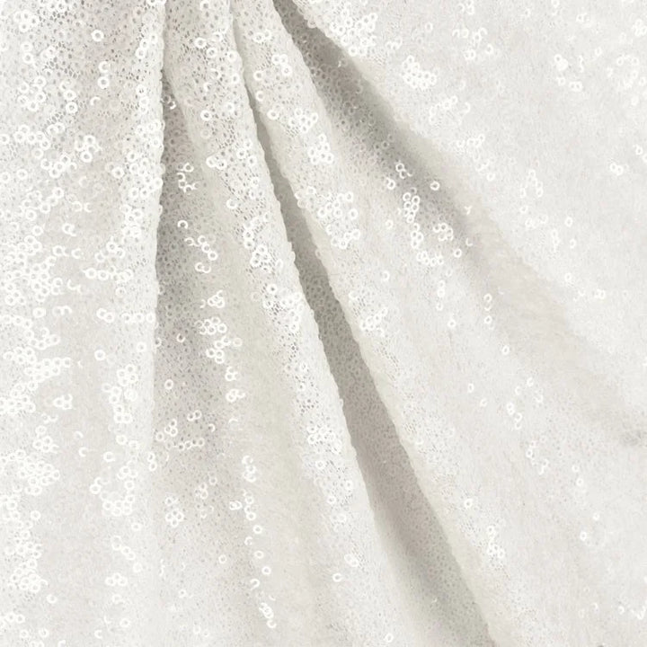 14 ft x 52" Sequin Glitz Net Event Backdrop Curtain Drape Panel - White (1pc)