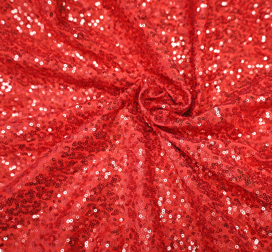 6 Ft Rectangular Sequin Spandex Table Cover - Red (1pc)