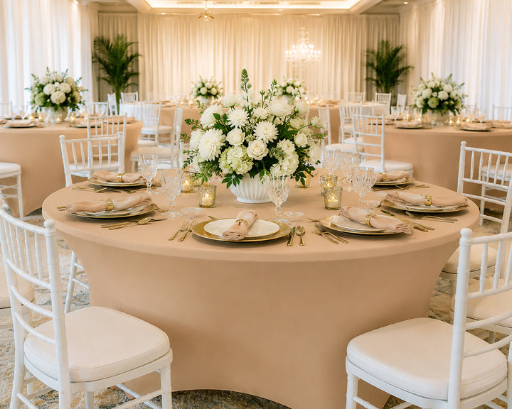 5 Ft Round Spandex Table Cover - Champagne (1pc)